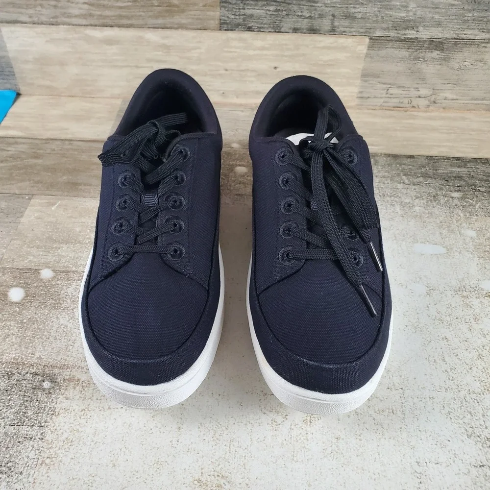 Allbirds Canvas Pacer Womens Shoes Sz 9 W Natural Black Blizzard Lace Up Sneaker